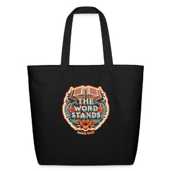 The Word Stands Isaiah 40:8 - Eco-Friendly Cotton Tote - black - Front