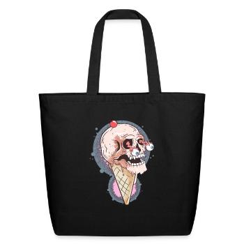 Ice cream - Eco-Friendly Cotton Tote - black - Front
