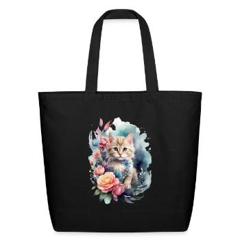 Fantasy Kitten1 - Eco-Friendly Cotton Tote - black - Front