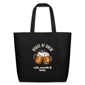 House of Brew: Cold, Smooth and Tasty - Eco-Friendly Cotton Tote - black - Front