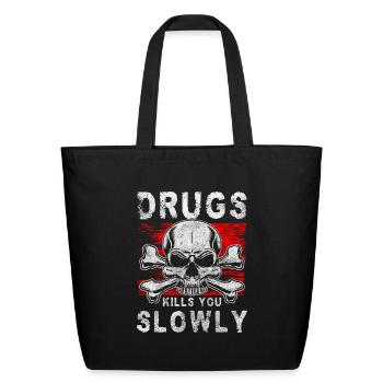 Drug-Free Sober Motivation Restart - Eco-Friendly Cotton Tote - black - Front