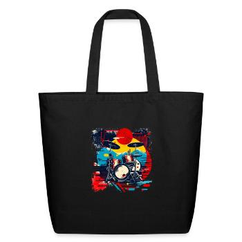 Drum Kit Artwork - Eco-Friendly Cotton Tote - black - Front