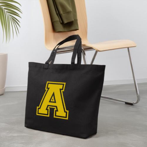 Letter A – Capital Athletic Alphabet Monogram - Eco-Friendly Cotton Tote