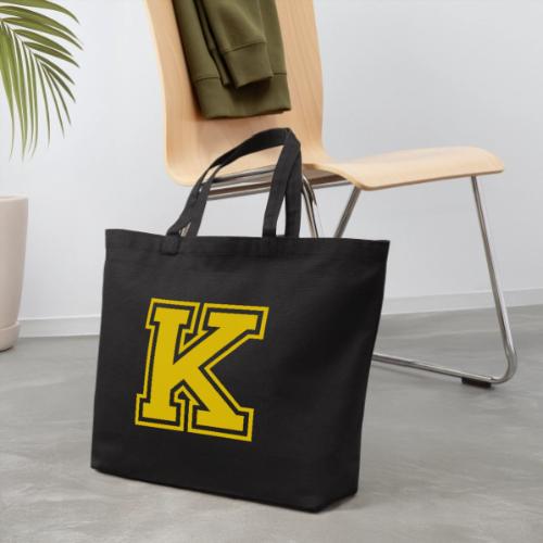 Letter k – Capital Athletic Alphabet Monogram - Eco-Friendly Cotton Tote