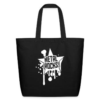 Heavy Metal Rocks Hard Rock Music Graffiti Star - Eco-Friendly Cotton Tote - black - Front