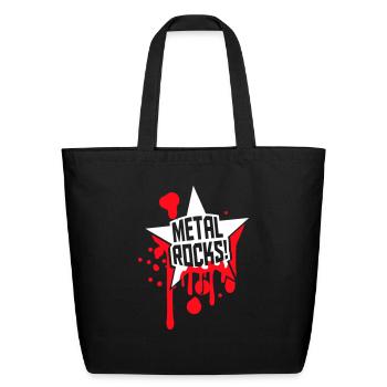 Heavy Metal Rocks Hard Rock Music Graffiti Star - Eco-Friendly Cotton Tote - black - Front