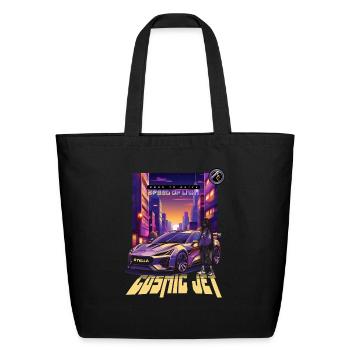 Stella "Cosmic Jet" - Eco-Friendly Cotton Tote - black - Front