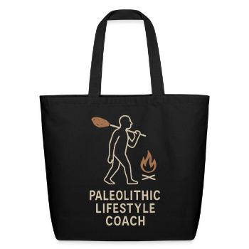Prehistoric Homo Habilis Stone Tools - Eco-Friendly Cotton Tote - black - Front