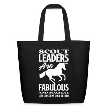 Scout Leader Are Fabulous Funny Scouting Unicorn - Eco-Friendly Cotton Tote - black - Front