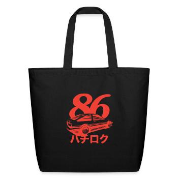 AE86 Initial D - Eco-Friendly Cotton Tote - black - Front