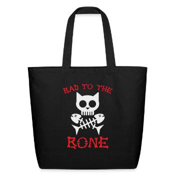 bad to the bone - Eco-Friendly Cotton Tote - black - Front
