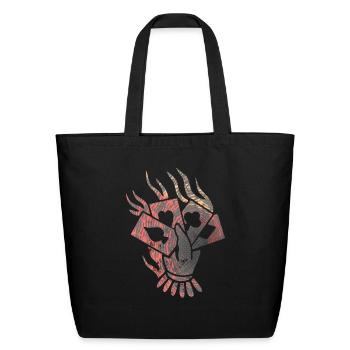 Poker Player Hand Burning Cards Casino - Eco-Friendly Cotton Tote - black - Front