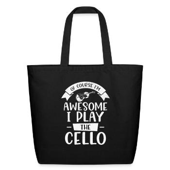 Music Cello Instrument Classical Music Cellist - Eco-Friendly Cotton Tote - black - Front