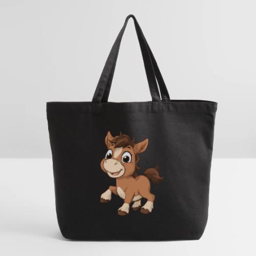 Playful Cartoon Baby Pony Full of Joy - Eco-Friendly Cotton Tote