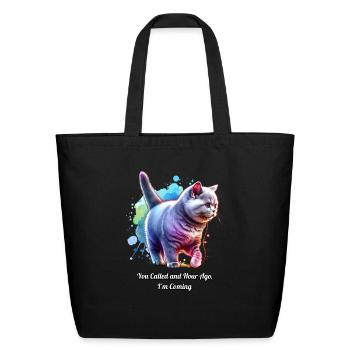Russian Blue Cat: You Called An Hour Ago.. - Eco-Friendly Cotton Tote - black - Front