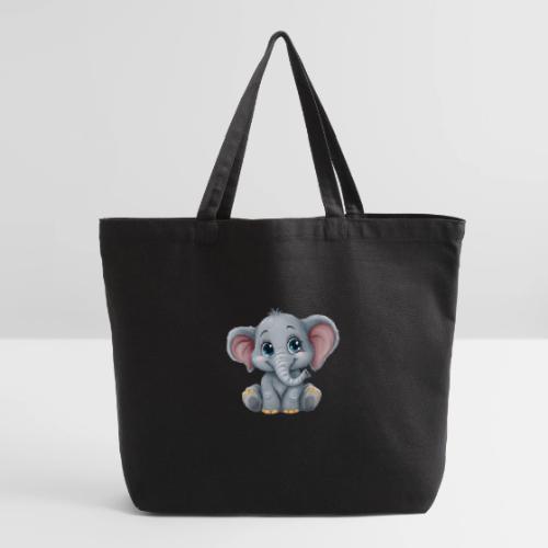 Sweet Cartoon Baby Elephant with Big Eyes - Eco-Friendly Cotton Tote