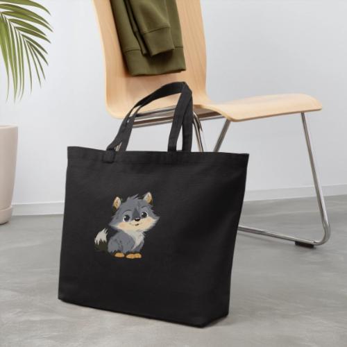 Cute Cartoon Baby Wolf with Innocent Eyes - Eco-Friendly Cotton Tote