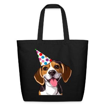 A happy dog celebrating in a dog club occasions - Eco-Friendly Cotton Tote - black - Front