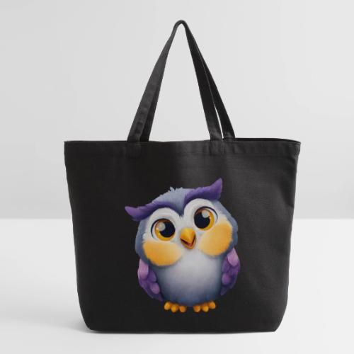 Colorful Cartoon Baby Owl with Big Sparkling Eyes - Eco-Friendly Cotton Tote