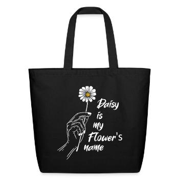 Daisy Garden Gardening Gardener - Eco-Friendly Cotton Tote - black - Front
