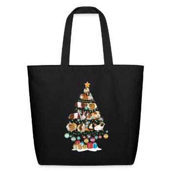 Guinea Pigs Lovers Christmas Pine Tree - Eco-Friendly Cotton Tote - black - Front