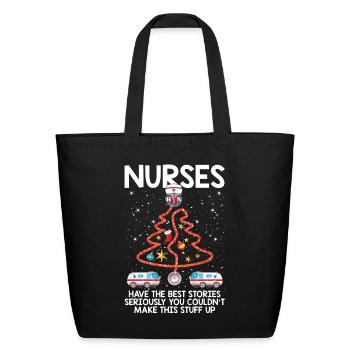 Christmas Tree Stethoscope Nurses - Eco-Friendly Cotton Tote - black - Front