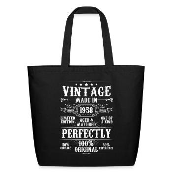 Vintage Made In 1958 Aged Matured Perfectly - Eco-Friendly Cotton Tote - black - Front