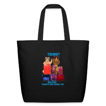 TOURIST hero - Eco-Friendly Cotton Tote - black - Front