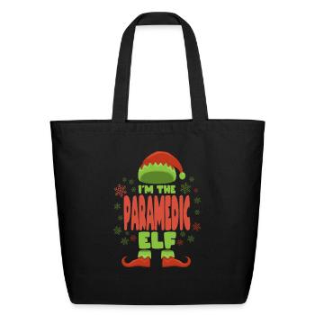 Paramedic Christmas Elf - Eco-Friendly Cotton Tote - black - Front