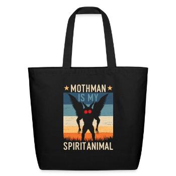 Mothman Is My spirit Animal - Eco-Friendly Cotton Tote - black - Front
