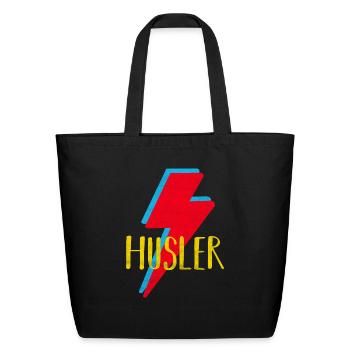 Hustle Hard - Eco-Friendly Cotton Tote - black - Front