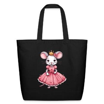 Cute princess mouse - Eco-Friendly Cotton Tote - black - Front