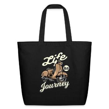 scooter - Eco-Friendly Cotton Tote - black - Front