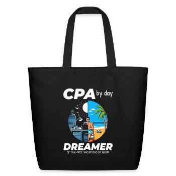 CPA Daydreams: Balancing Work and Bliss in Split - Eco-Friendly Cotton Tote - black - Front