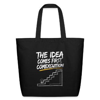 Idea First Conception Staircase Graphic - Eco-Friendly Cotton Tote - black - Front