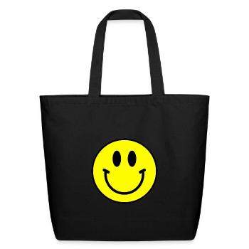 Gou Smiley Original - Eco-Friendly Cotton Tote - black - Front
