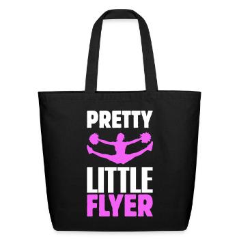 Pretty Little Flyer Cheer Silhouette - Eco-Friendly Cotton Tote - black - Front