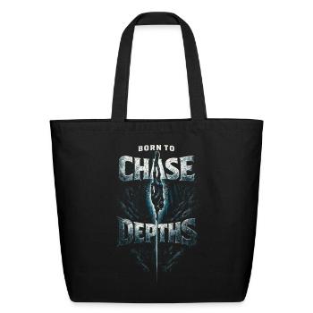 Freediving Apnea Diving Chase Depths - Eco-Friendly Cotton Tote - black - Front