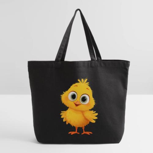 Sweet Yellow Cartoon Chick with Joyful Smile - Eco-Friendly Cotton Tote