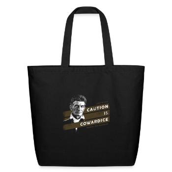 John Brown Caution Is Cowardice - Eco-Friendly Cotton Tote - black - Front