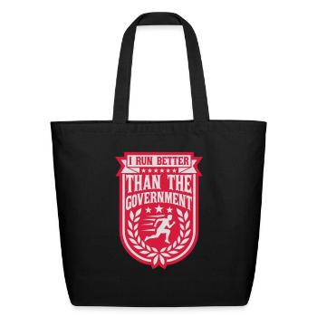run better than government - Eco-Friendly Cotton Tote - black - Front