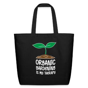 Organic Gardening - Eco-Friendly Cotton Tote - black - Front