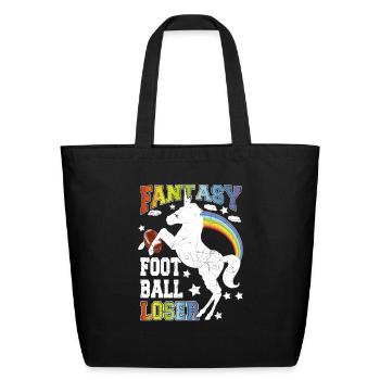 Unicorn Fantasy Football Player for Fantasy - Eco-Friendly Cotton Tote - black - Front