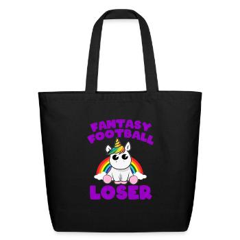 Fantasy Football Loser TShirt Funny Fantasy - Eco-Friendly Cotton Tote - black - Front
