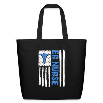 ER Nurse Emergency Room Nurse - Eco-Friendly Cotton Tote - black - Front