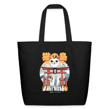 Cat Island - Eco-Friendly Cotton Tote - black - Front