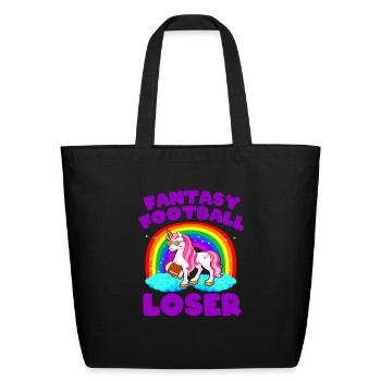 Fantasy Football Loser Shirt Funny Fantasy - Eco-Friendly Cotton Tote - black - Front