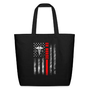 Emergency Room Nurse Registered Nurse RN LPN - Eco-Friendly Cotton Tote - black - Front