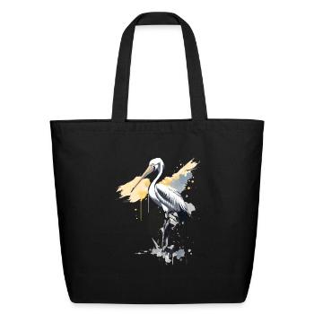 A pelican ink drawing - Eco-Friendly Cotton Tote - black - Front