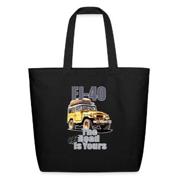 Yellow FJ40 - Eco-Friendly Cotton Tote - black - Front